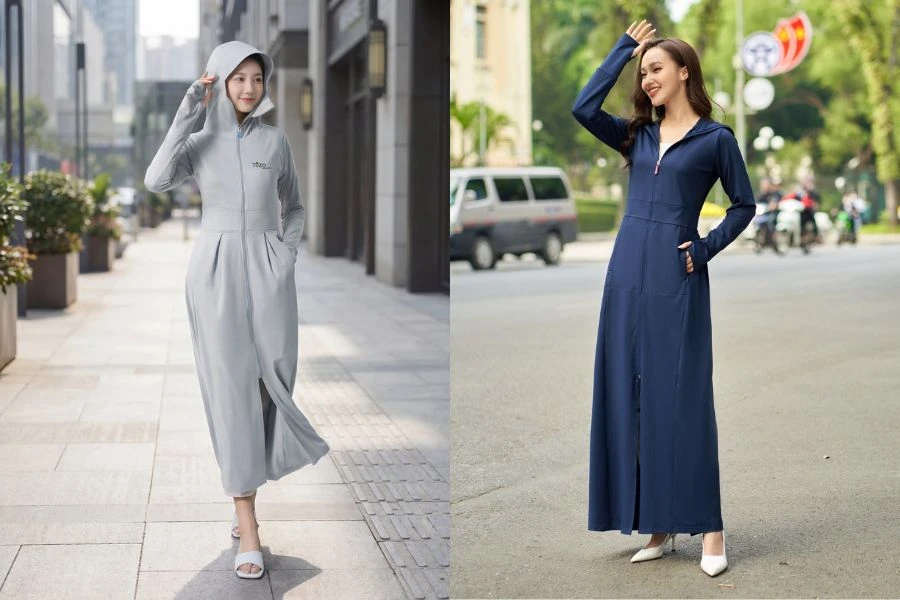 Áo chống nắng màu tối và màu trung tính